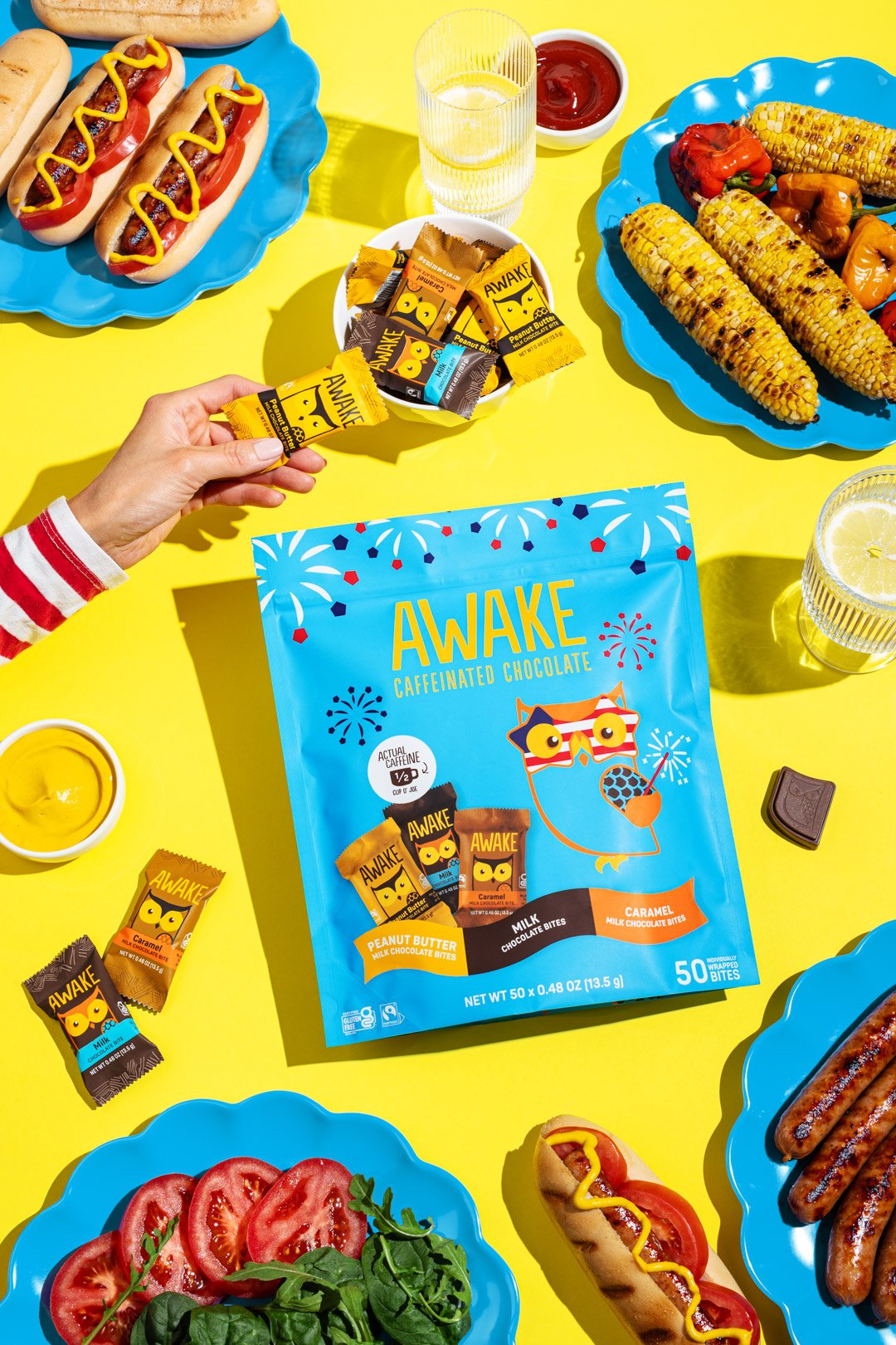 Awake caffeinated chocolate summer US campaign