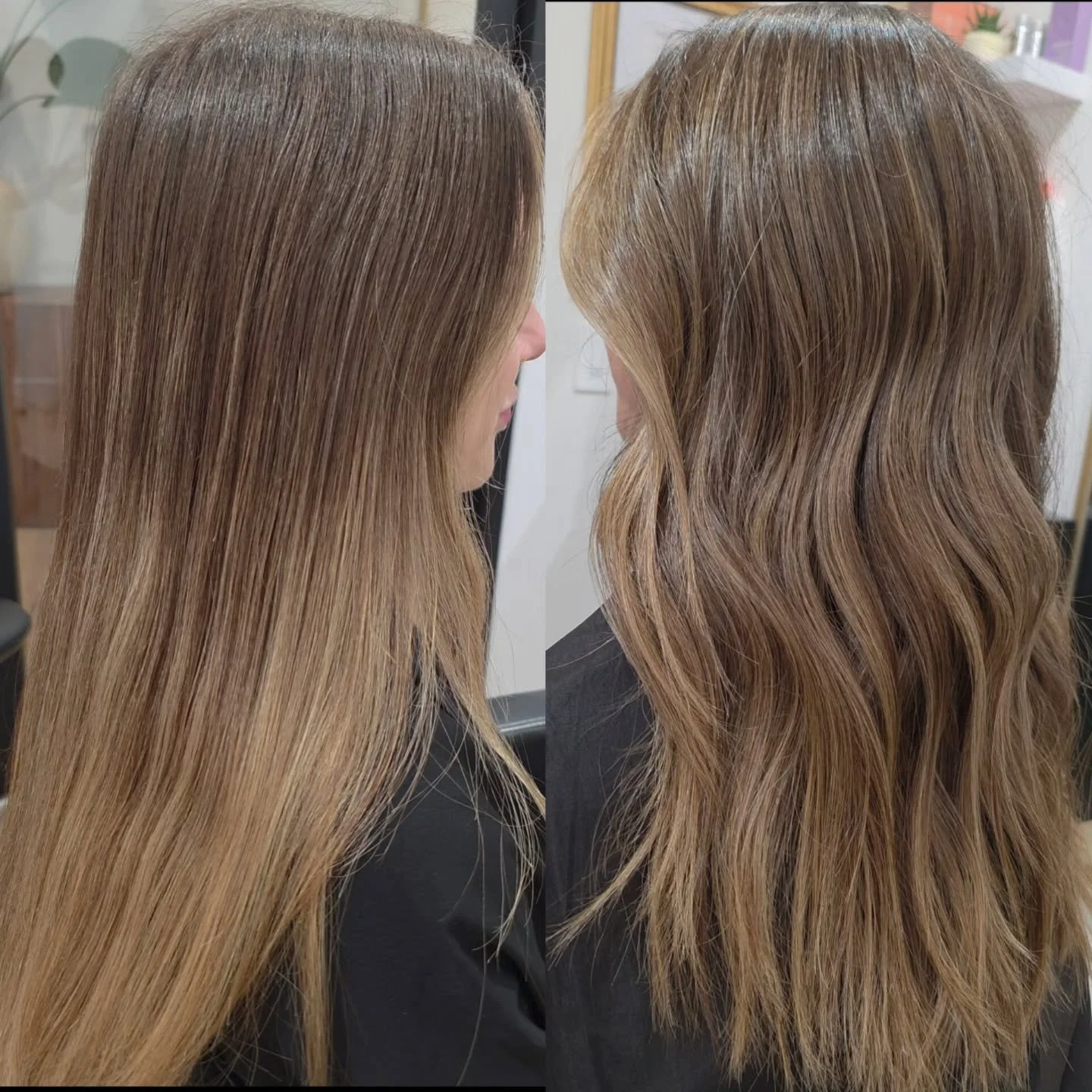 Not gonna lie, it's so hard to get good pictures when it's dark out but with hair this good, it doesn't matter what time of day it is... it always looks good 😏

Can you believe her before pictures is from when we last did her hair 9 months prior?? T