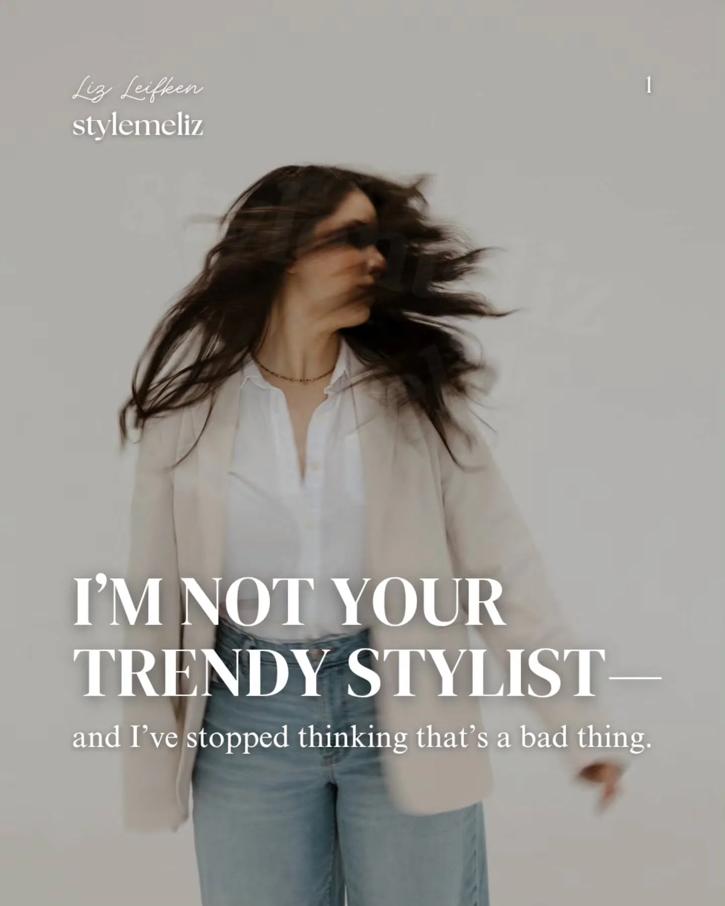 I&rsquo;m not your trendy stylist and at this point, I don&rsquo;t think I&rsquo;m supposed to be.

In an industry that can put so much pressure on image, I&rsquo;ve learned that what matters most to me is not creating a persona,it&rsquo;s creating a
