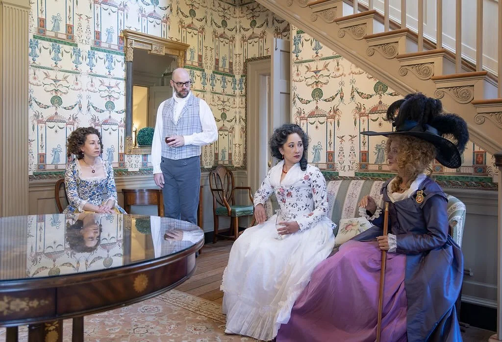 The costumed ladies' party.