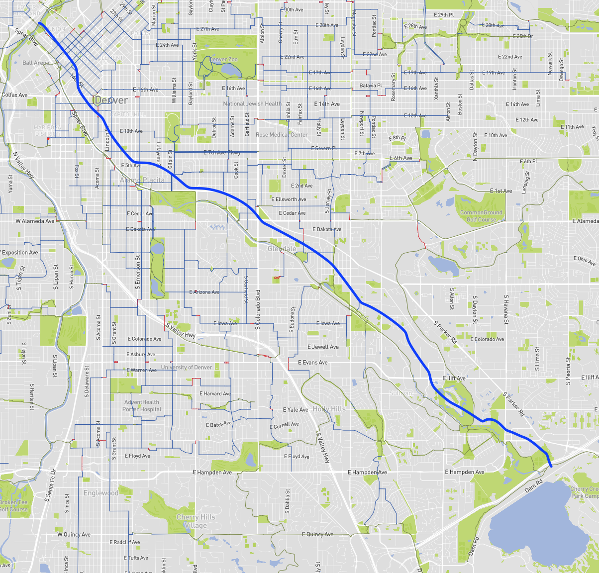 The Cherry Creek Trail - Bike Streets