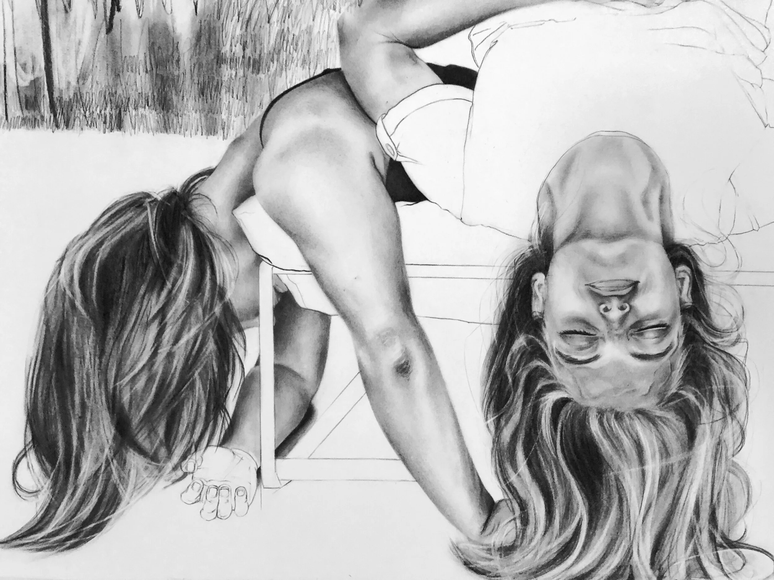 Mother’s Pietà (Detail), 48” x 36”, charcoal and graphite, 2021