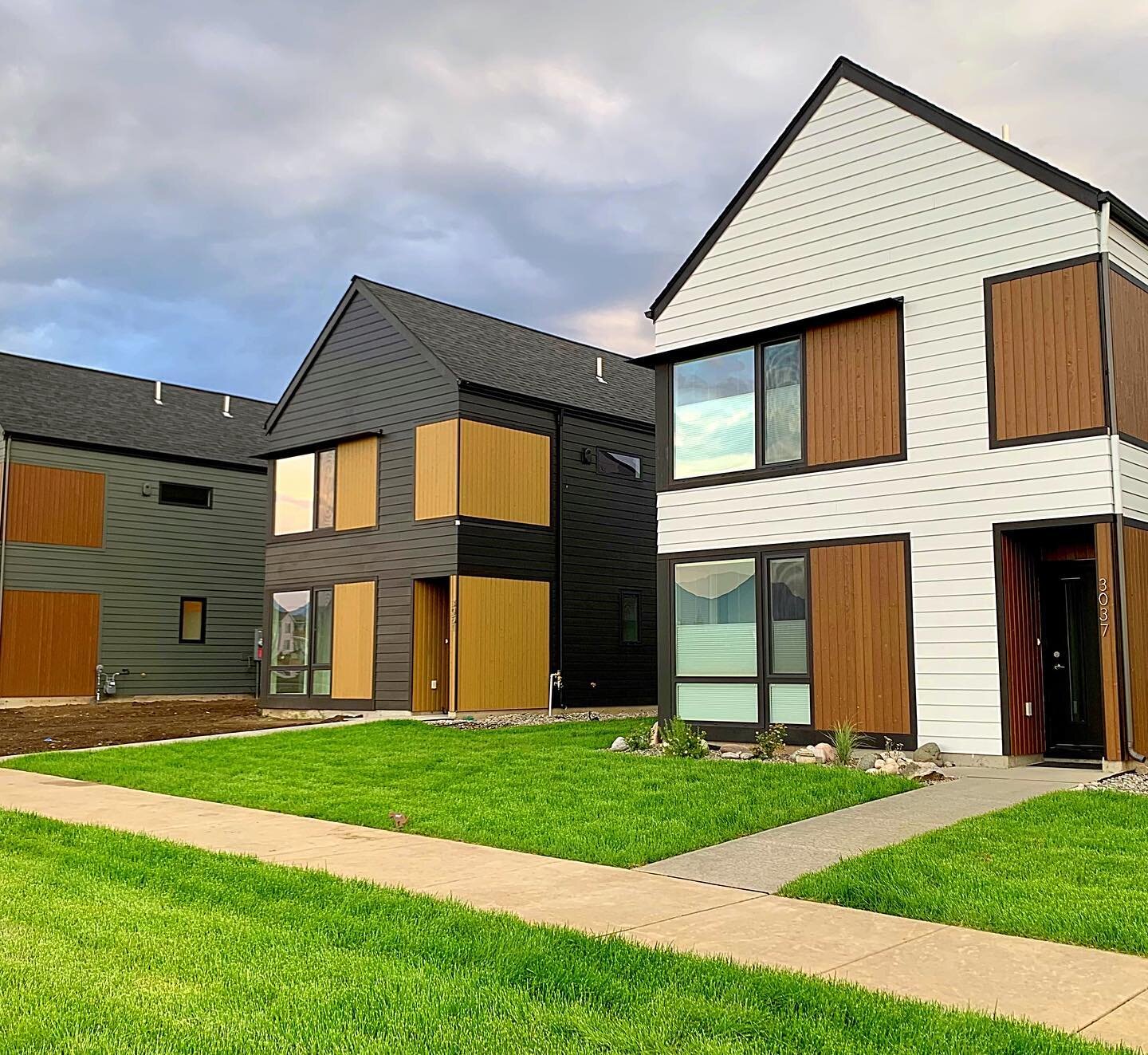 It&rsquo;s hard to go wrong with genuine wood siding accents. These homes feature Evolute 8 TOPCOAT&reg; exterior panels, one of our favorite Siparila products. 

Siparila's Evolute 8 cladding is thermally modified, making them more dimensionally sta