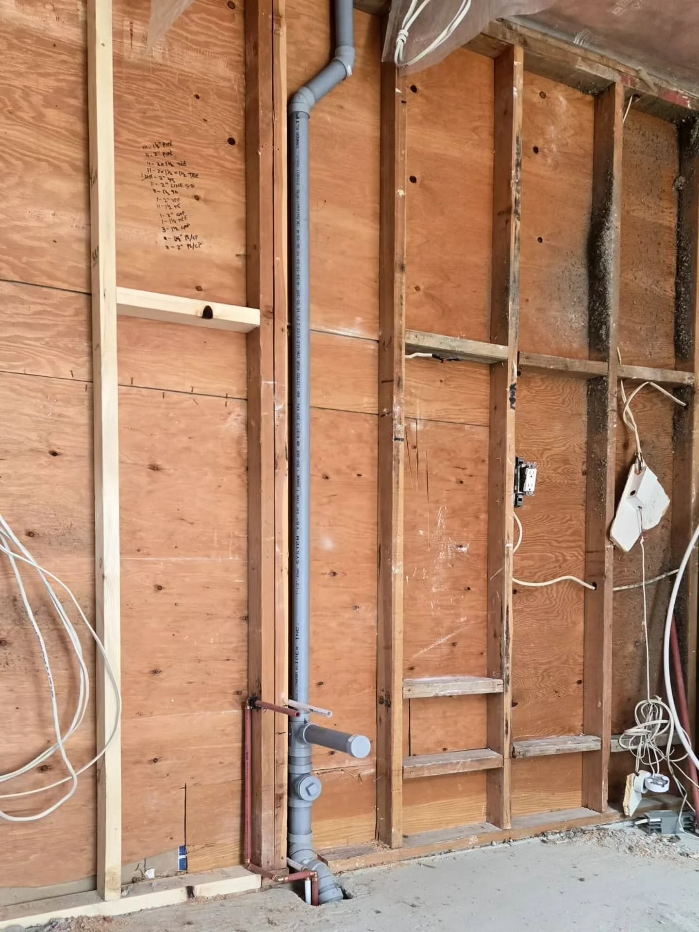 Rough-in for a bar sink at this Vancouver renovation