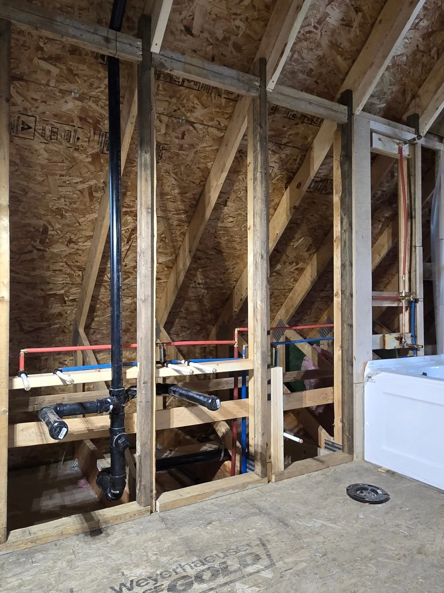 DWV &amp; Waterlines all roughed-in for this Langley project