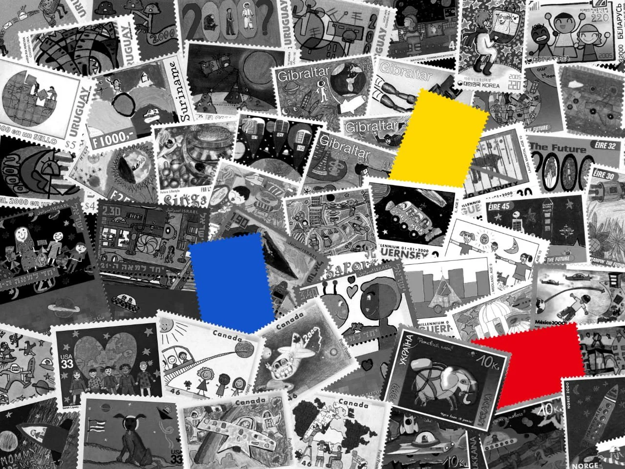 Notre collection timbrée de dessins d'enfants sur le futur