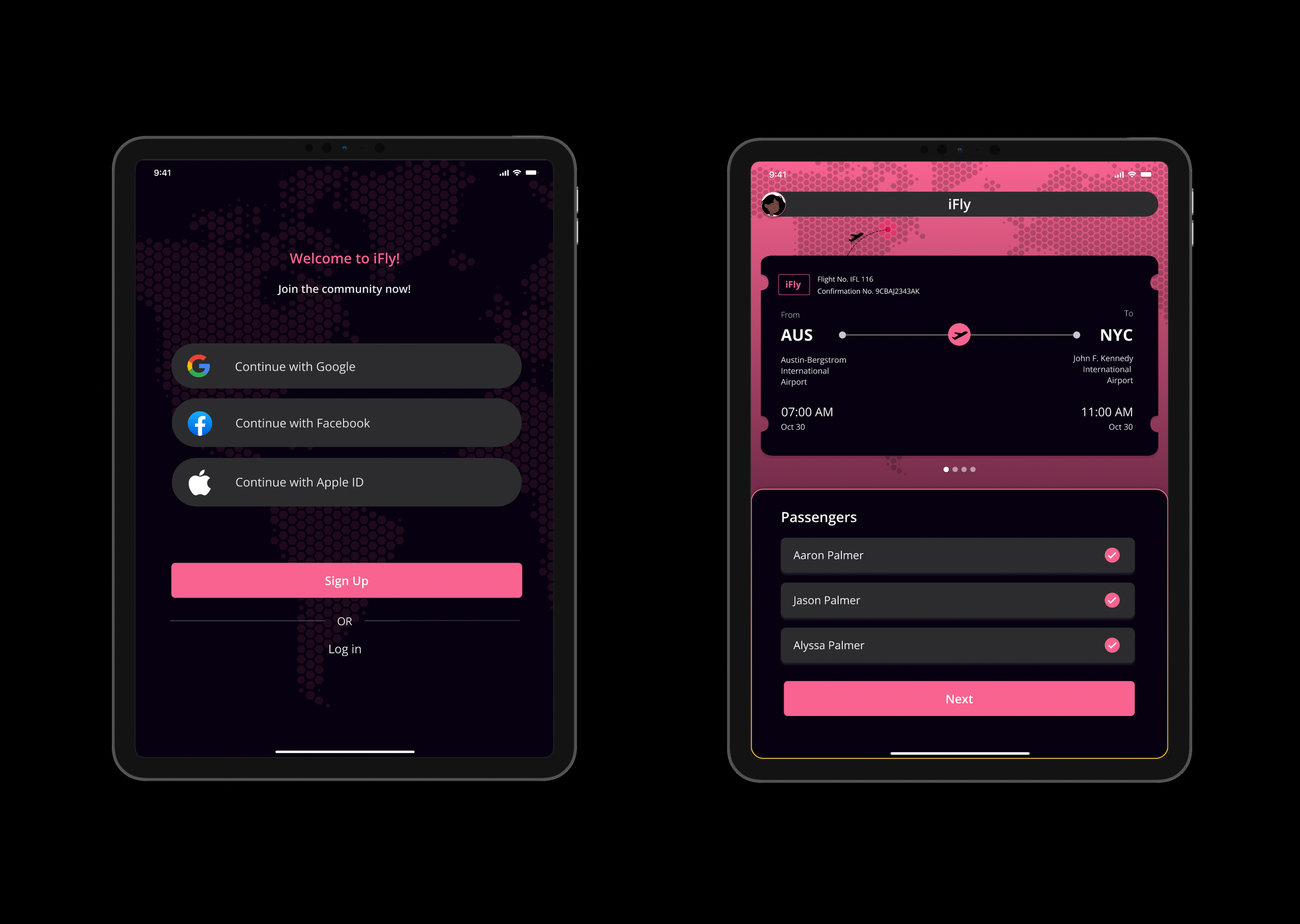 Selected Screens