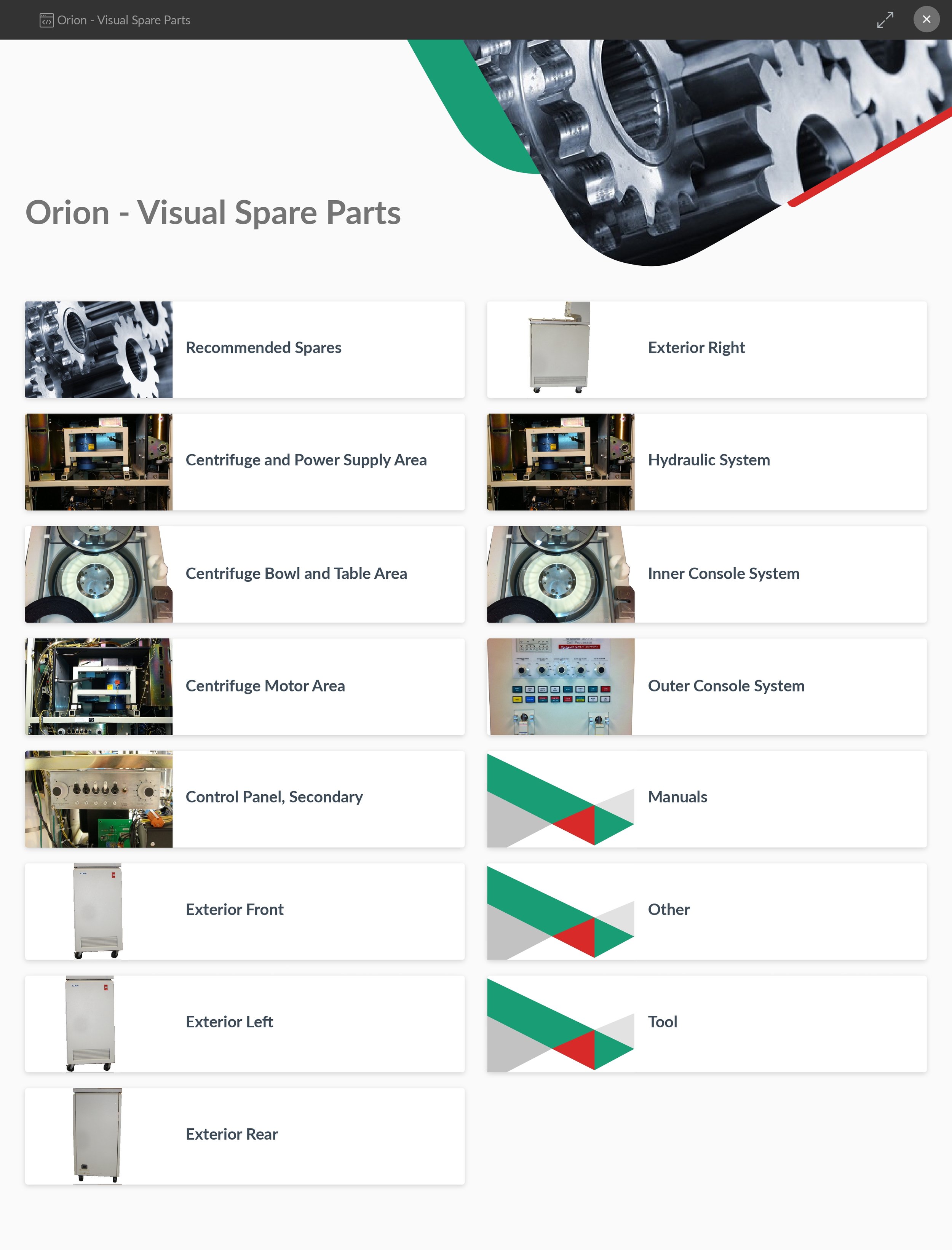 Product Lines: Orion - Visual Spare Parts