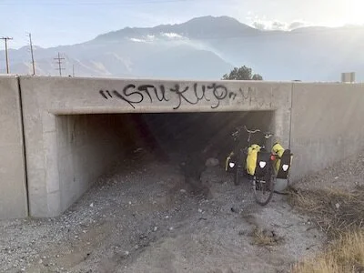 Fortuitous drainage tunnel under I-10