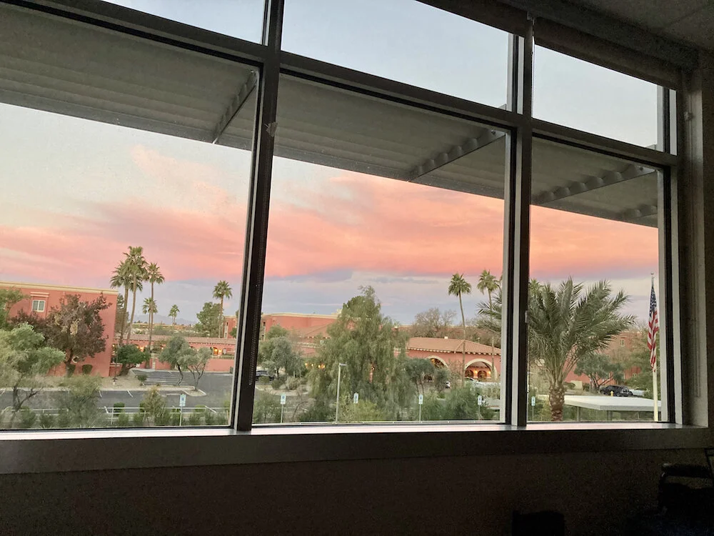 Seeing the dawn break from my hospital bed at Banner Rehabilitation Hospital West