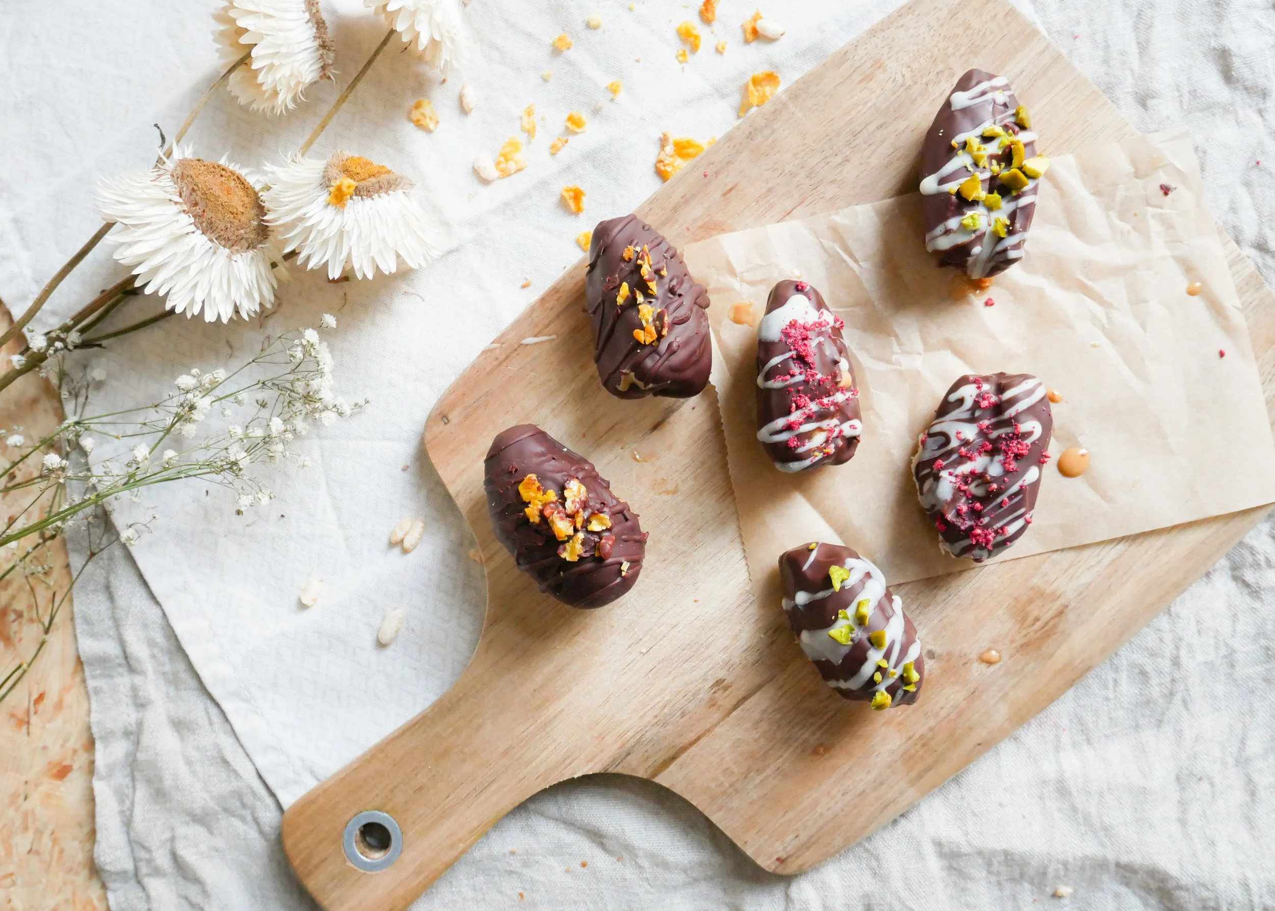 Easy Vegan Peanut Butter Filled Crunch Dates