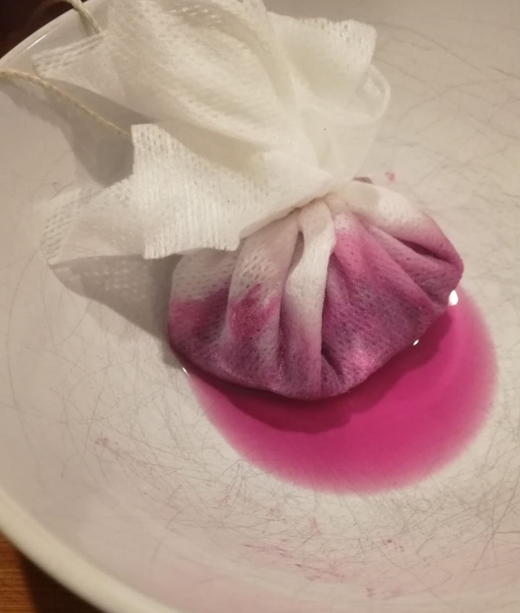 Ethanol works as an organic solvent  that dissolves pigments
From time to time little pressure applied on the sample to facilitate pigments extraction

