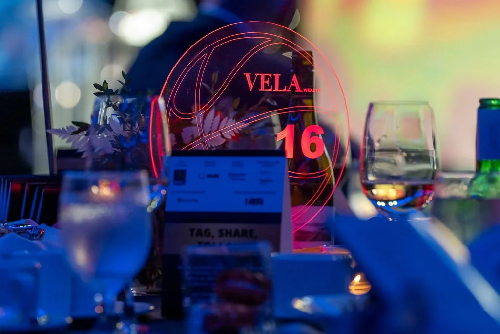 Custom table decor for sponsors