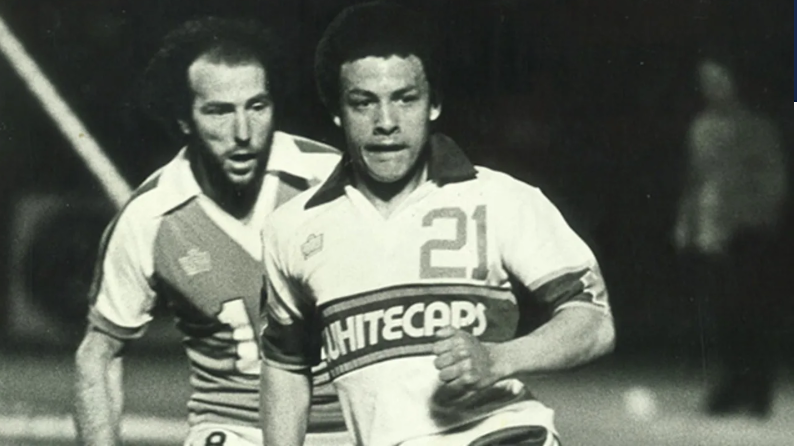 RBC JCC Sports Dinner 2026 Jack Diamond Award Recipient Carl Valentine - Whitecaps FC Alumni retro action photo