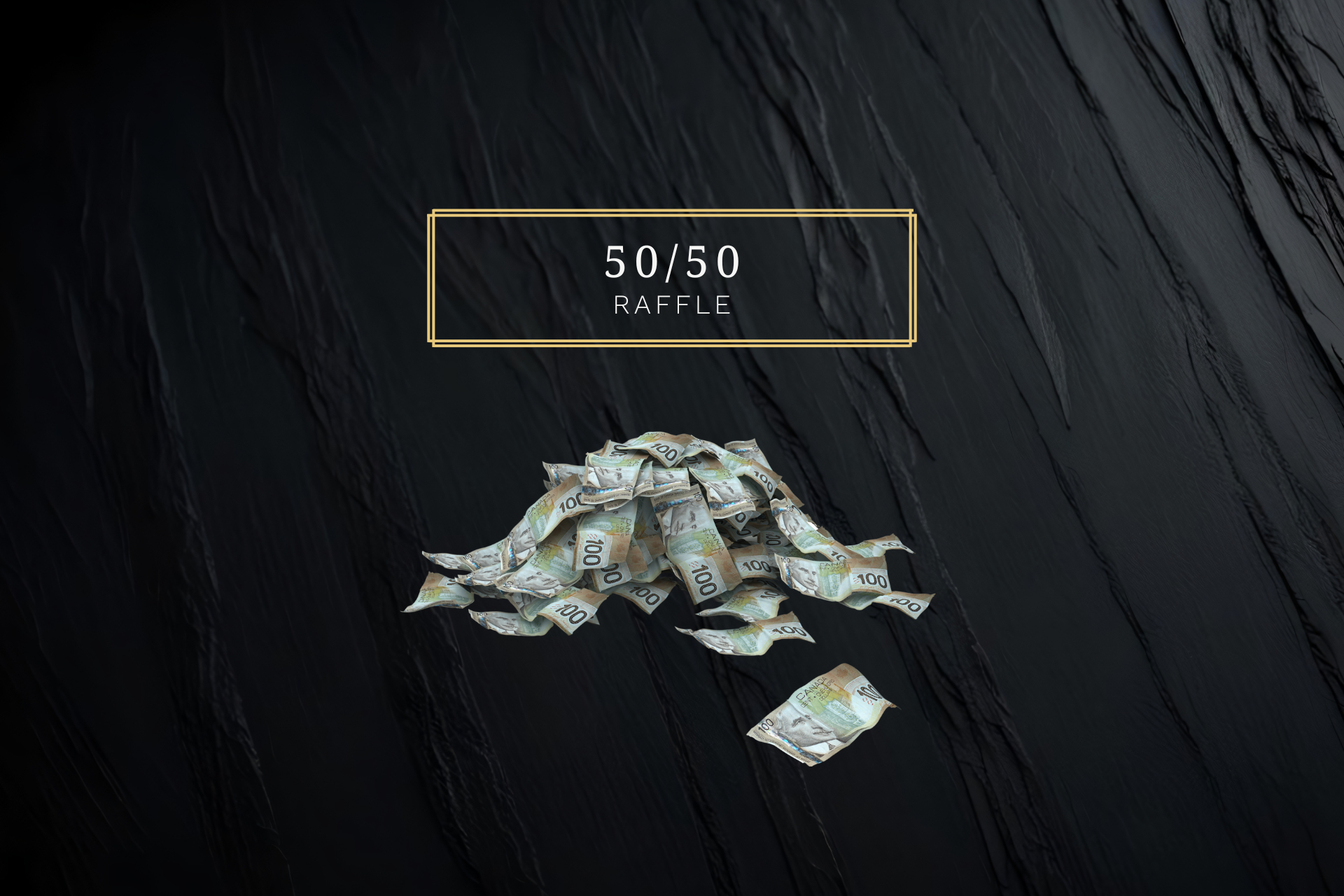 A pile of cash that is the jackpot prize for the winner of the JCC Sports Dinner 50/50 raffle