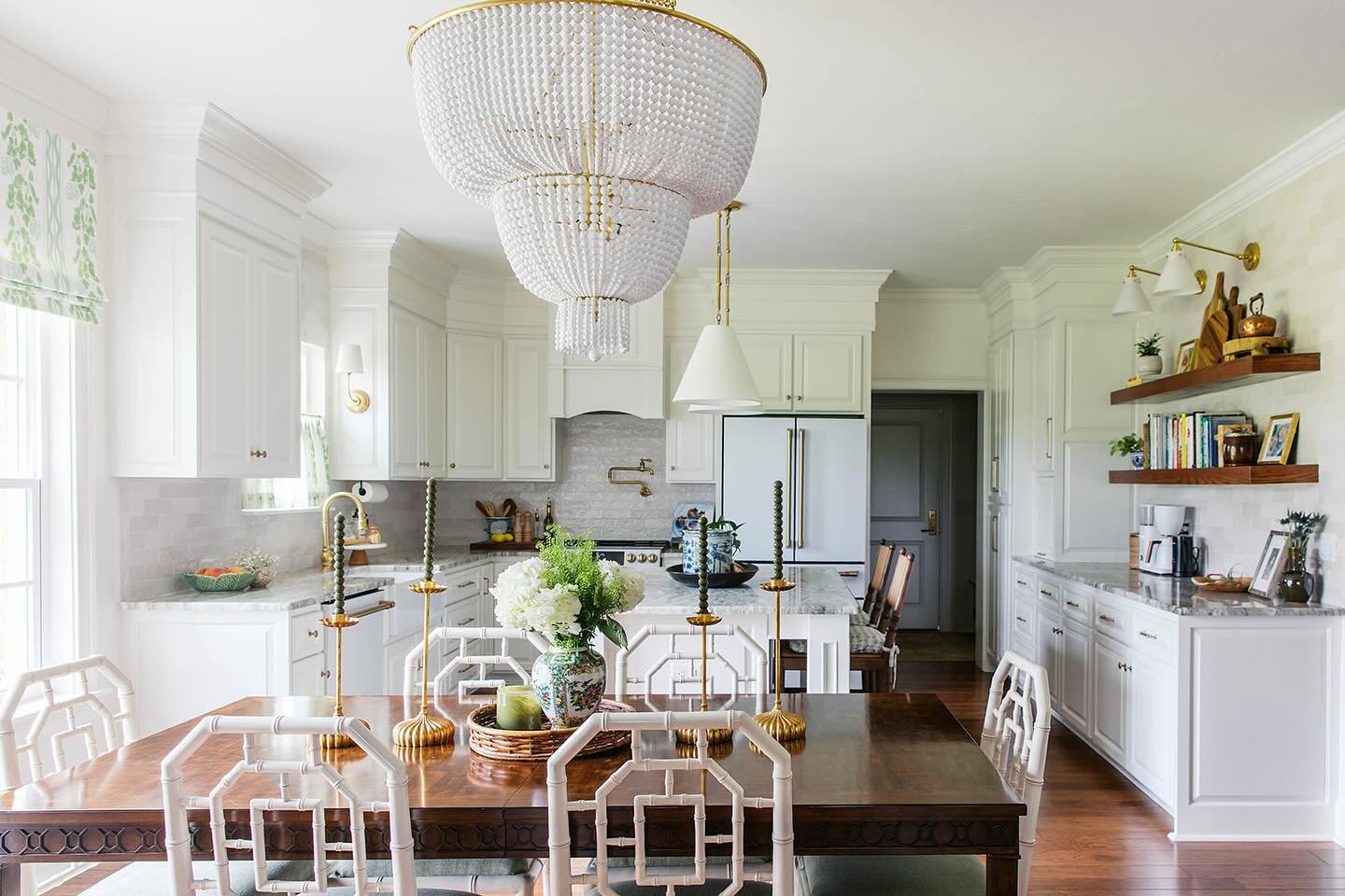 One of the easiest ways to elevate existing cabinetry is to take them to the ceiling - we framed out the gap above these kitchen cabinets and it made a huge difference! Before &amp; after in our stories 👀