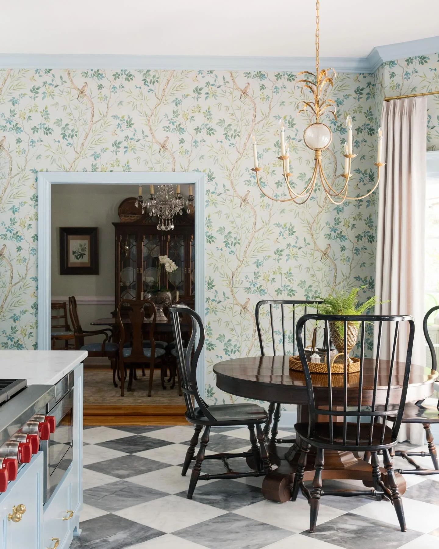 Would you wallpaper your kitchen? We design timeless, layered spaces that reflect those that live there. If wallpaper scares you, maybe try a simple grasscloth - it instantly adds warmth and we love incorporating texture to a room.