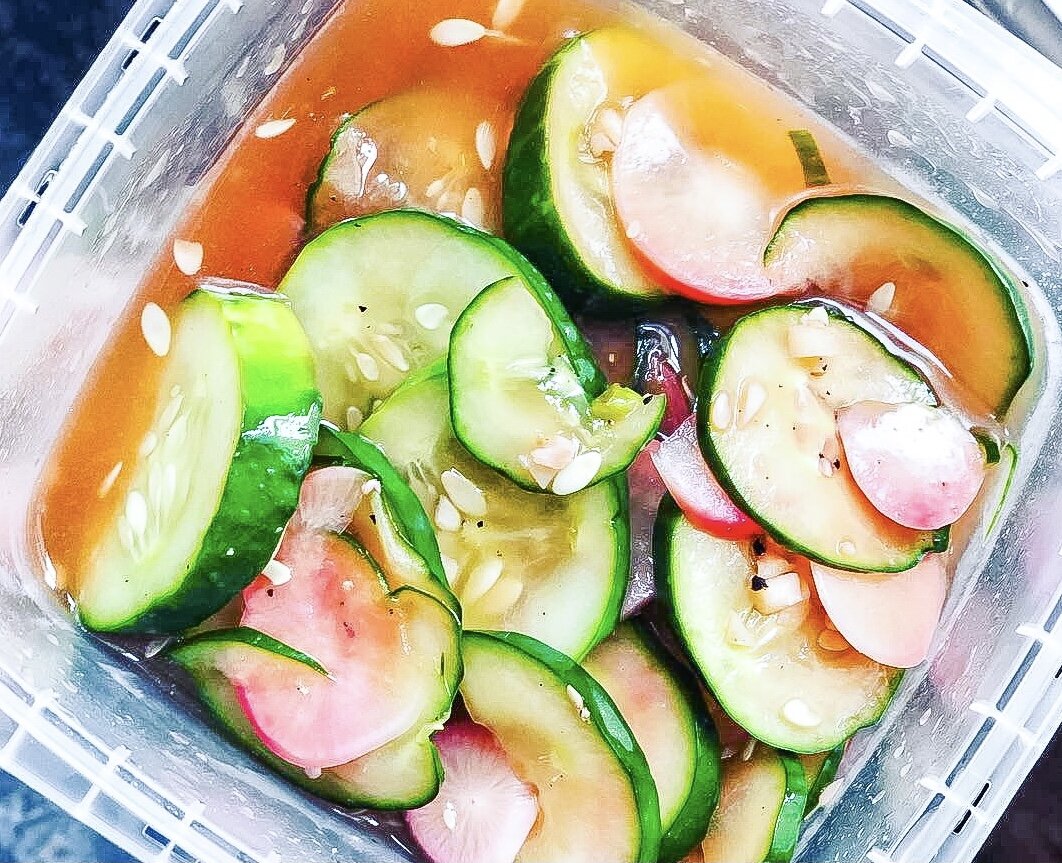 quick pickled cukes + radish