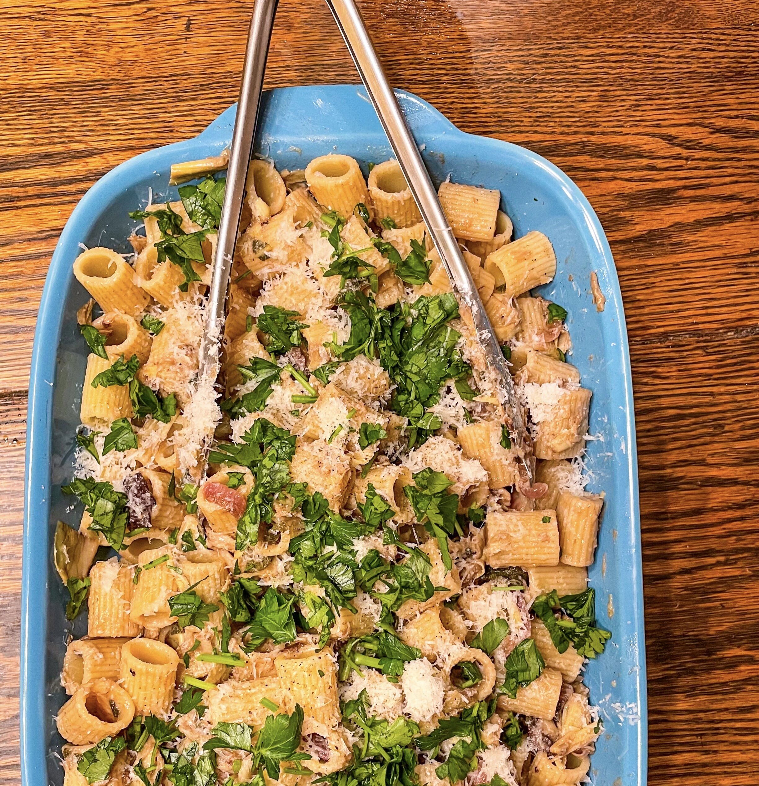 pasta with sage, artichokes, lemon, and butter
