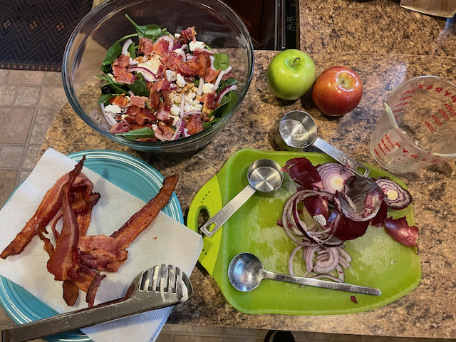 Honey Dijon Apple Bacon Cranberry Salad