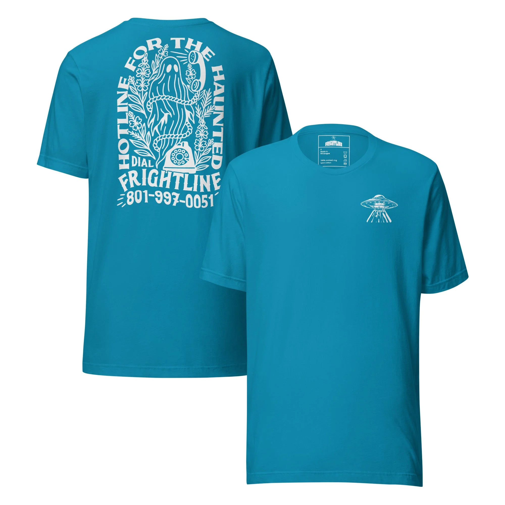aqua blue ghost shirt