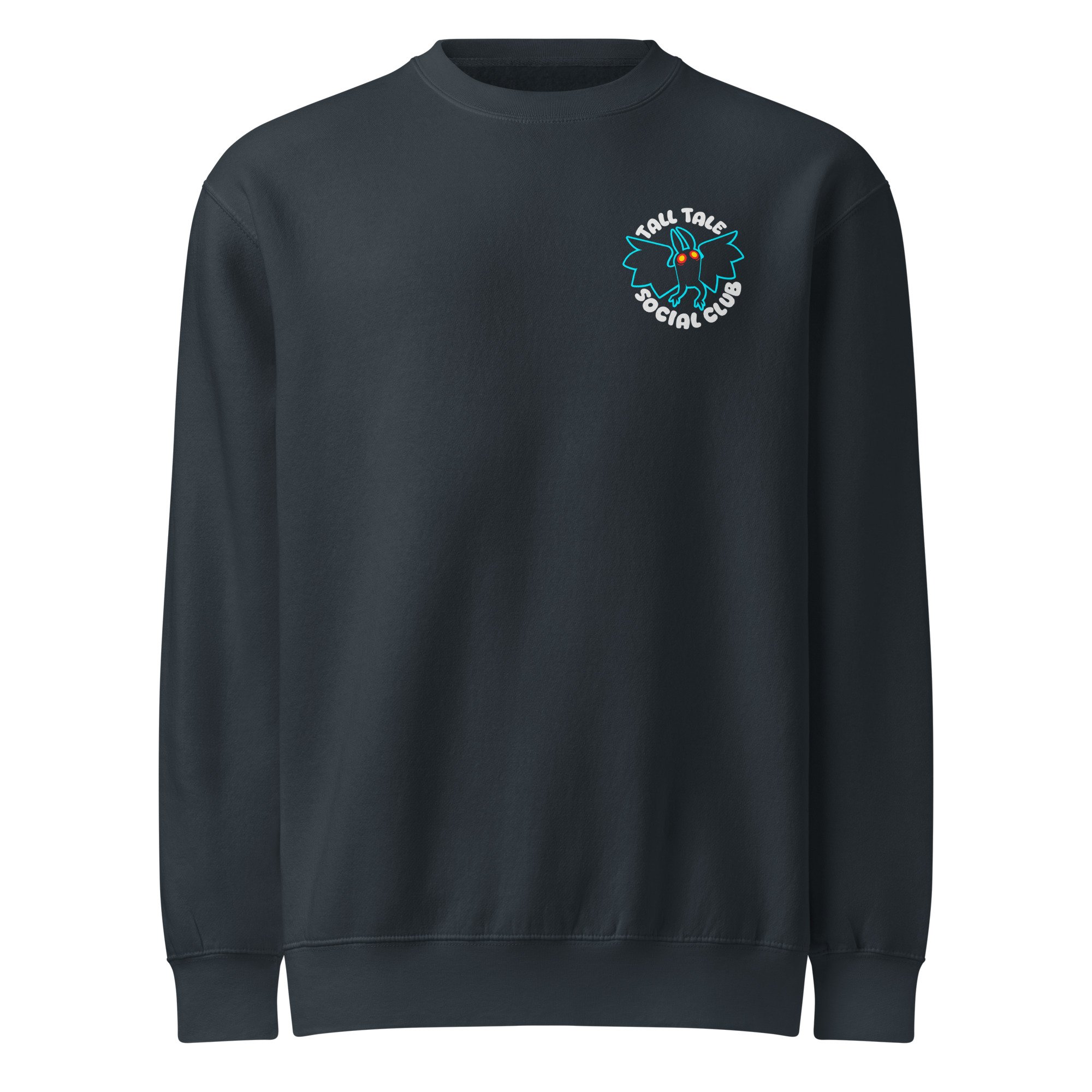 navy tall tale social club crewneck sweater