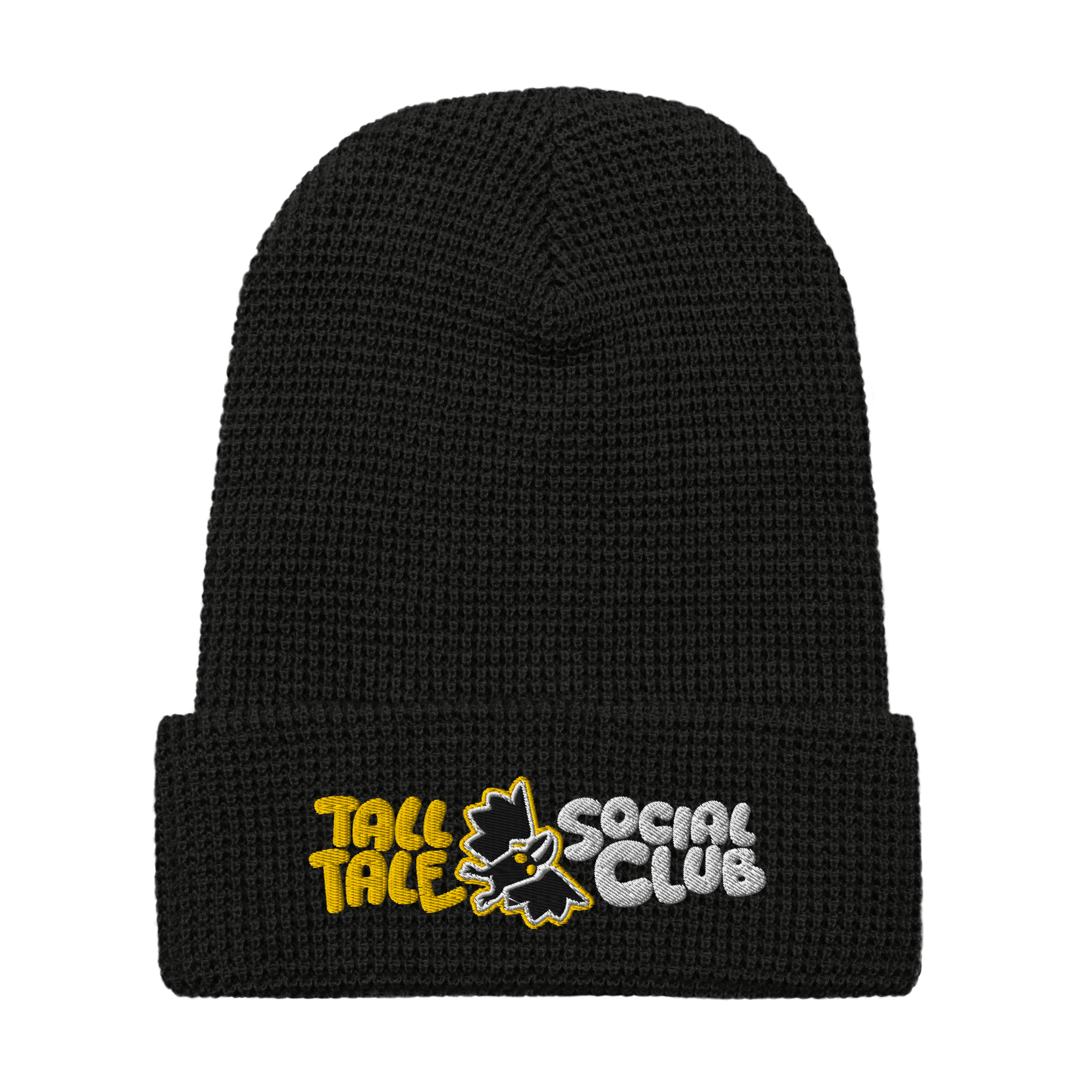 tall tale social club waffle knit beanie black