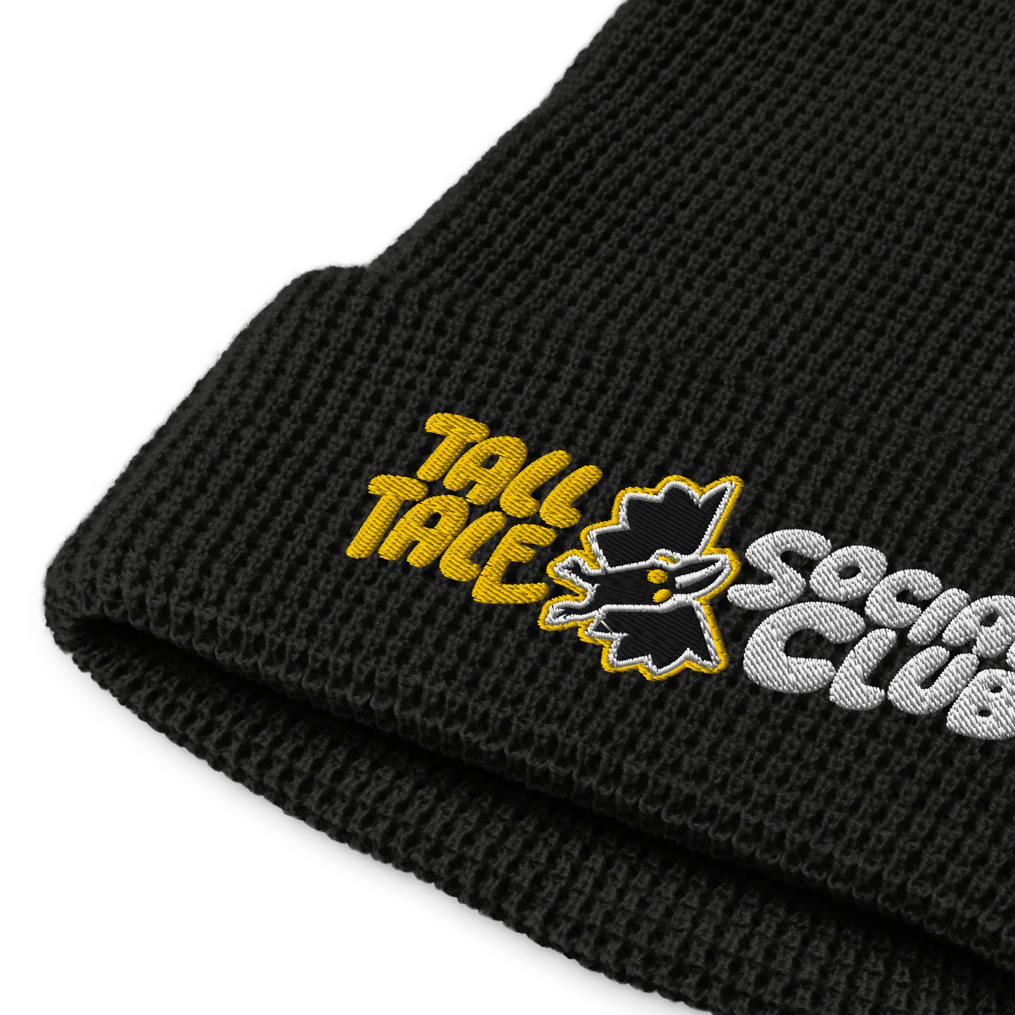 tall tale social club waffle knit beanie black