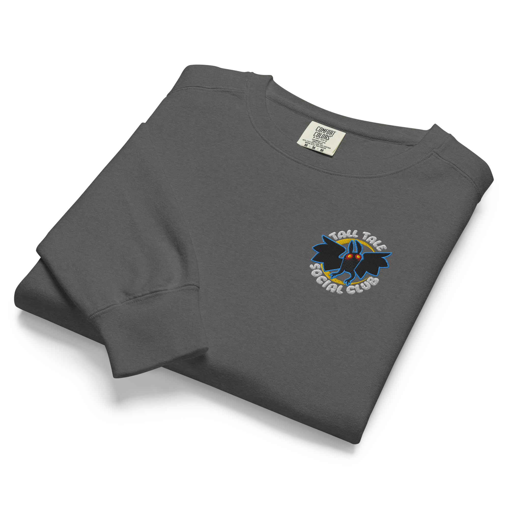 pepper grey embroidered tall tale social club sweater