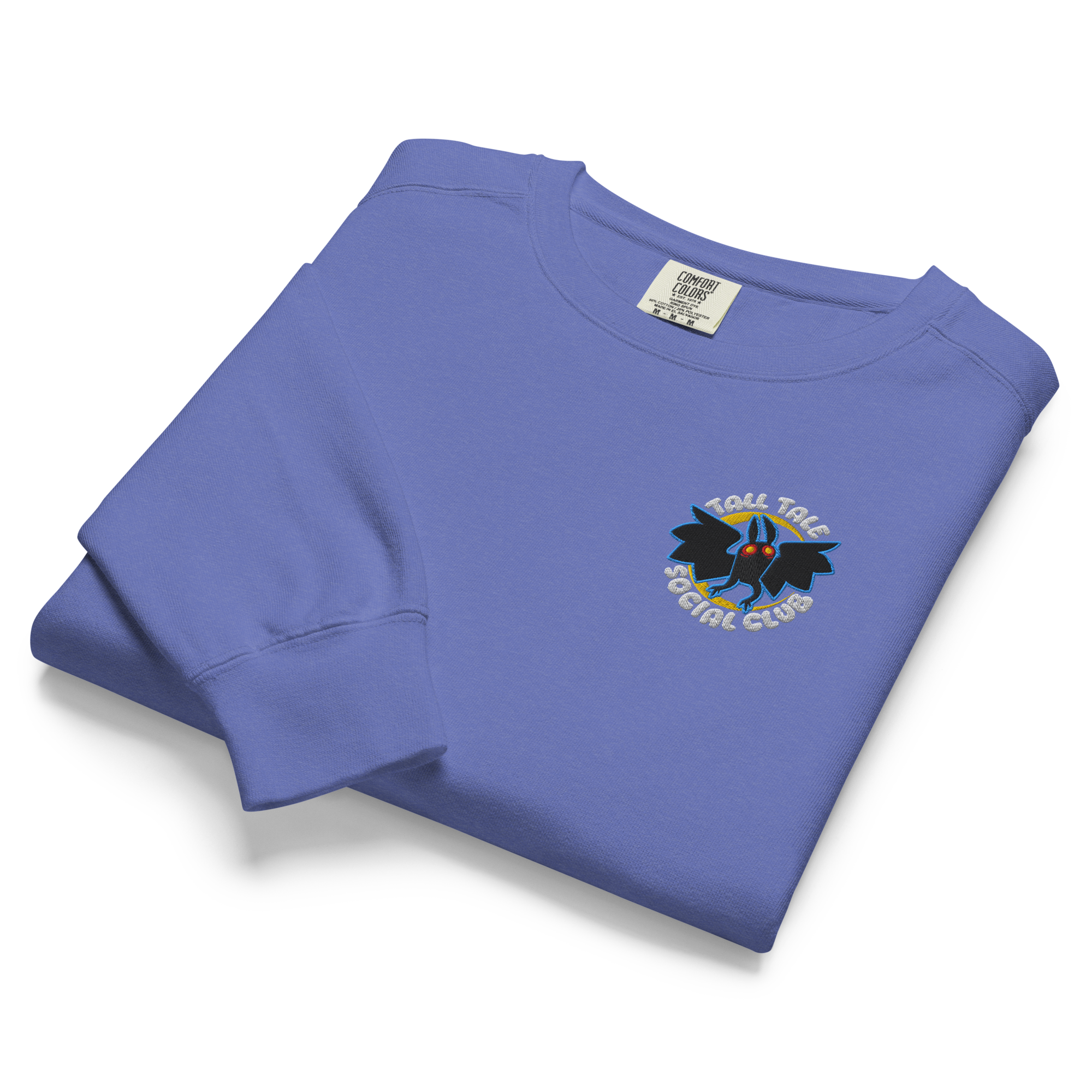 flo blue embroidered tall tale social club sweater