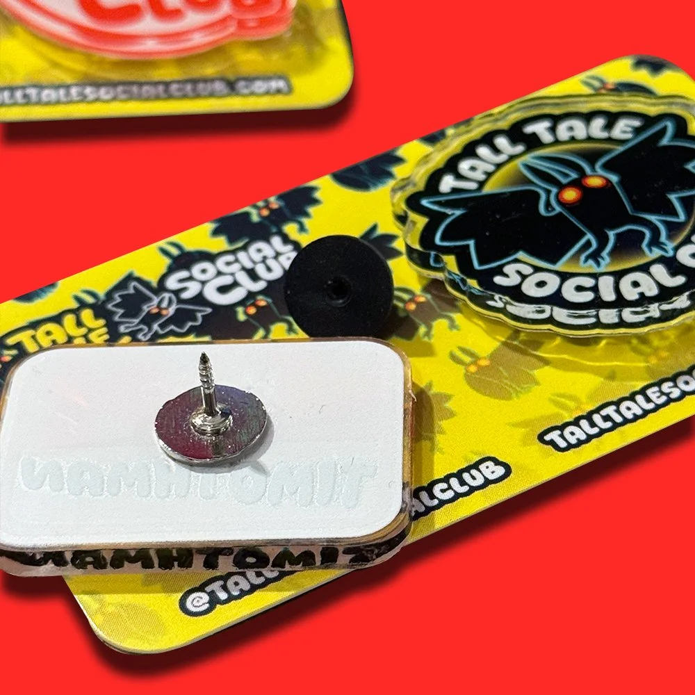 mothman pin metal back