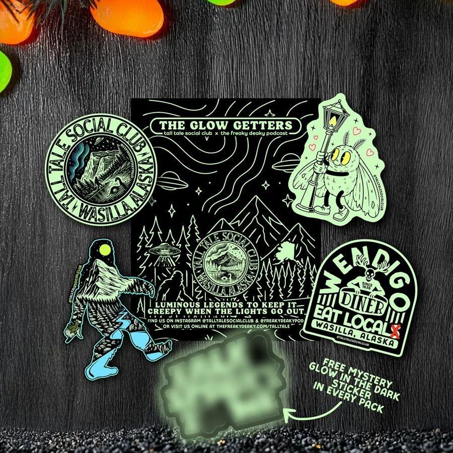 glow in the dark cryptid stickers