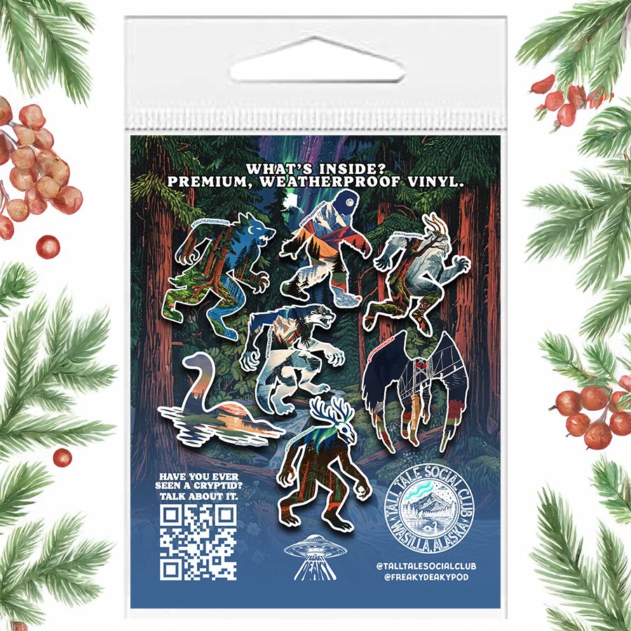 cryptid themed sticker packs