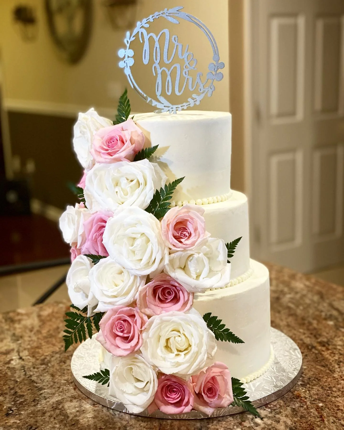 Congrats To The Newly Weds! 💕
~
~
~
This is the first of many cakes! This cake will always be special to me since it was my first wedding cake. Even though there were bumps in the road, I still managed to make this cake come to life and stay standin