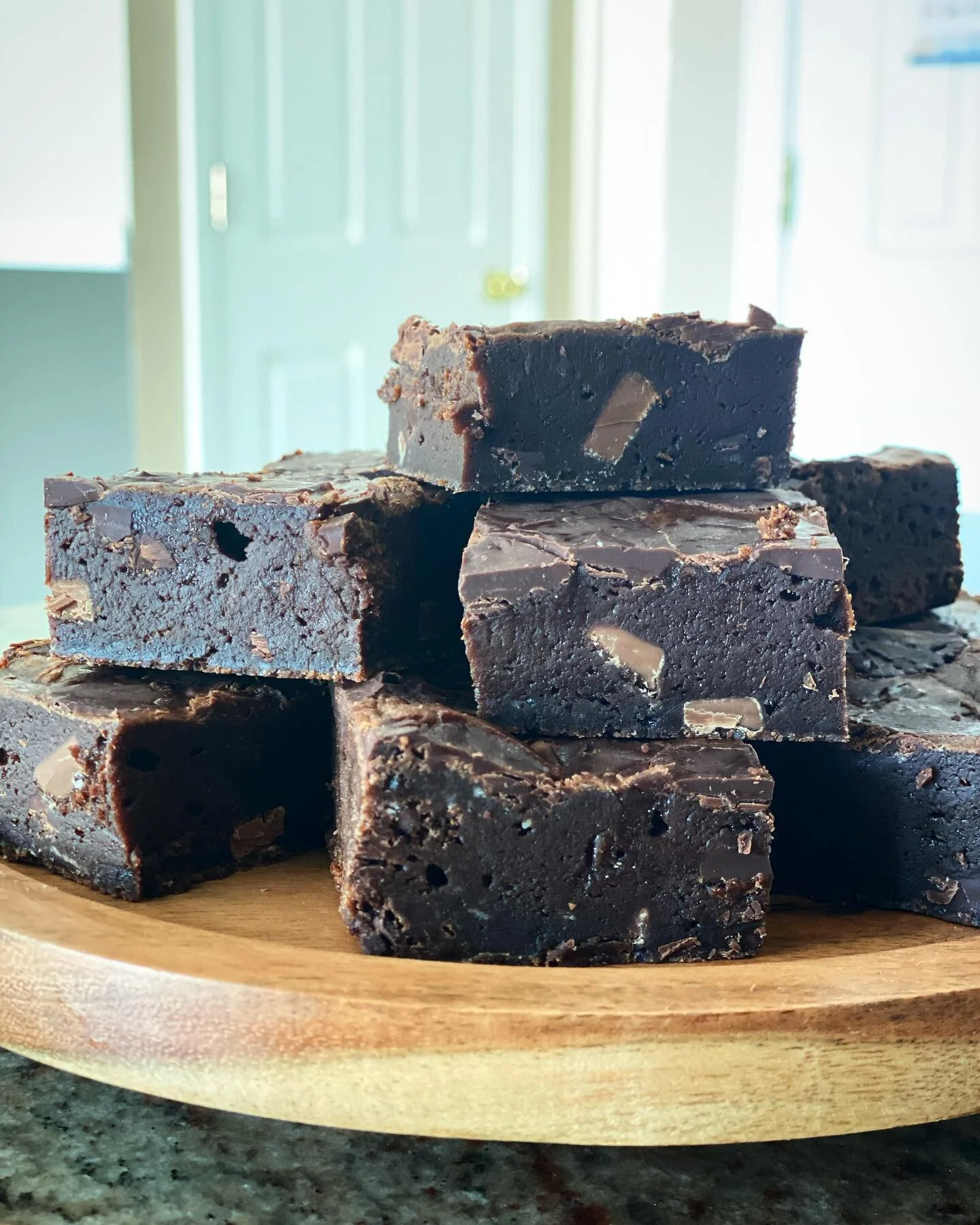End result of the 100 Hour Brownies! 
So my thoughts on these are they are these really dense, fudgy, rich brownies that have more of a candy vibe rather than a brownie. Taste wise, they taste good! Would this be my go to brownie recipe, probably not