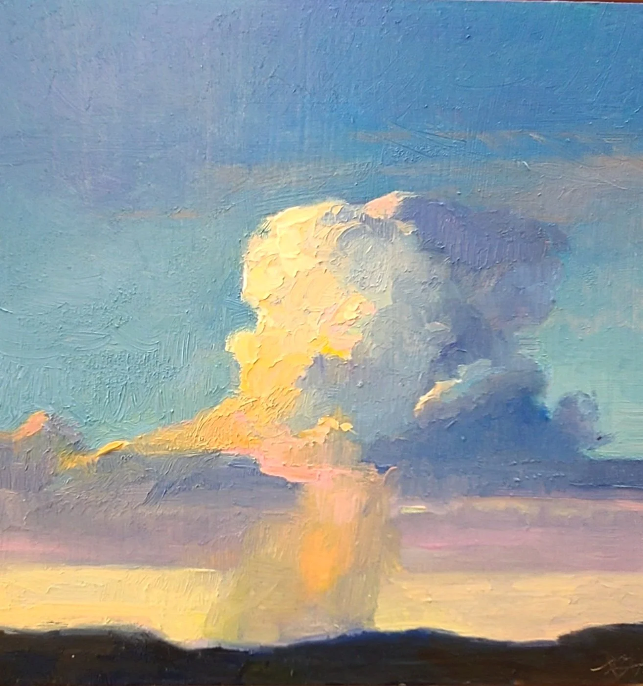Cloudburst 
8" x 8" 
oil on birch panel