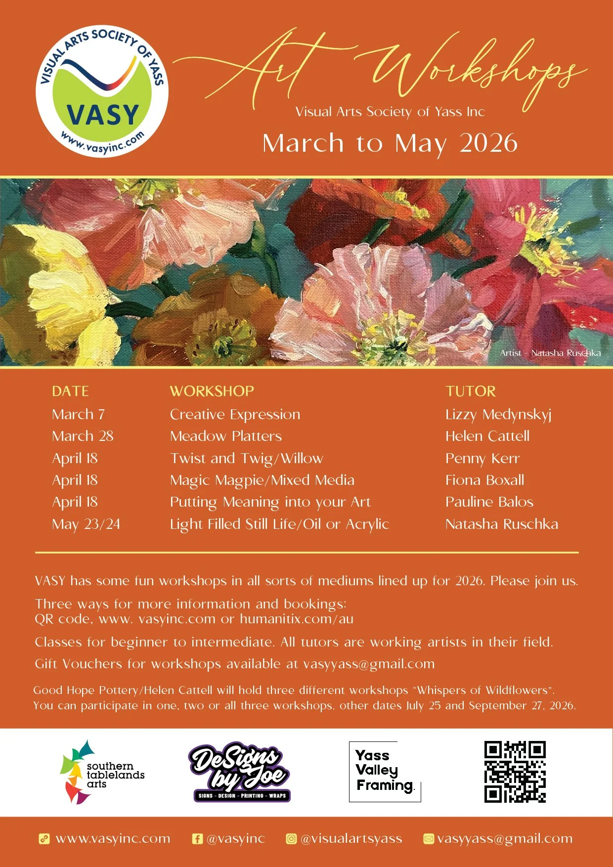 2026 Upcoming Workshops — Visual Arts Society of Yass