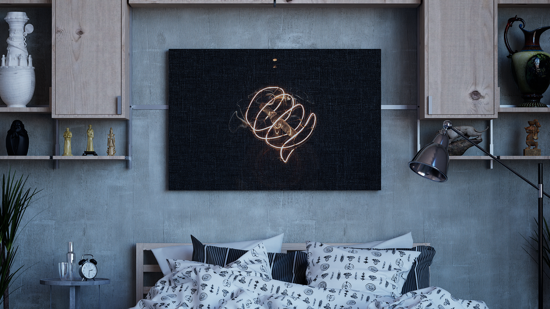 40x30_Bulb_Base_Black_II Framed 5.png