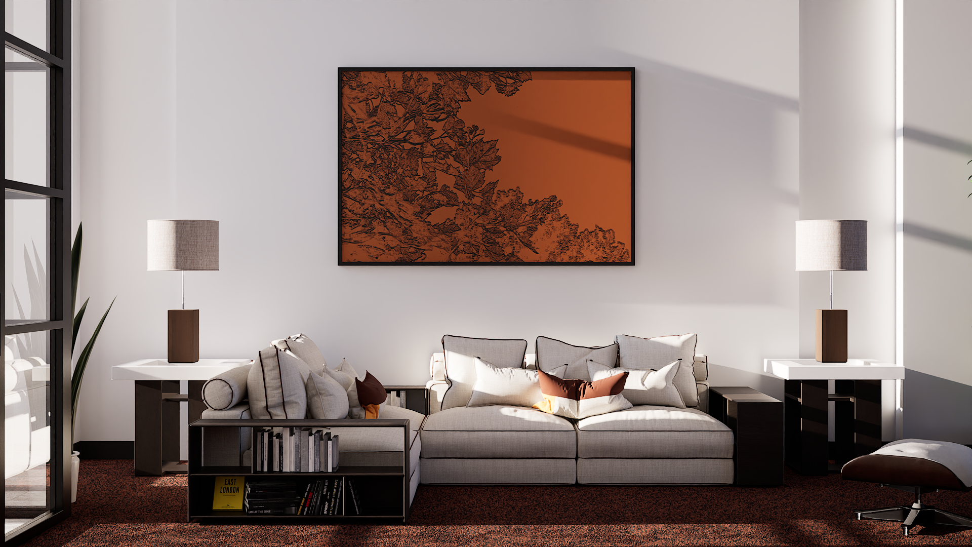 Leaves 1 Embossed-Orange Framed 2.png