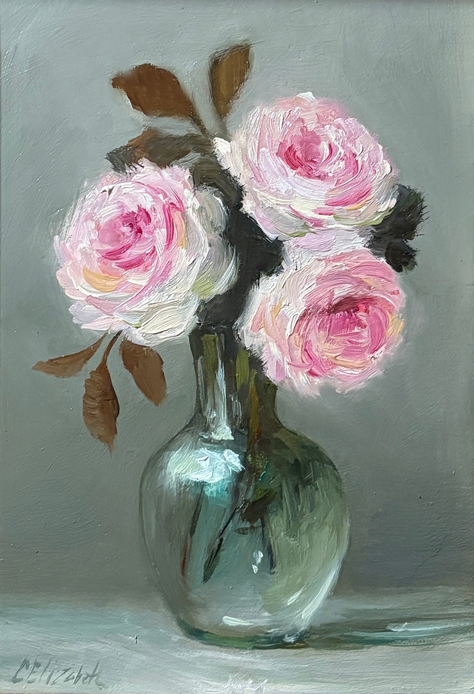 Olivia Austin Roses in Bud Vase, Fine Art Print 8"x10"
