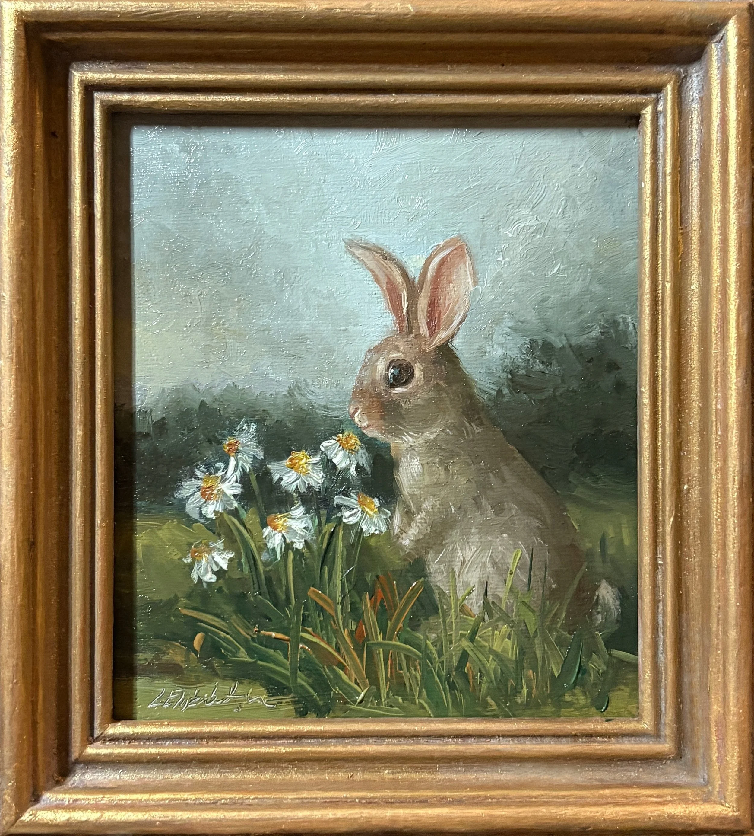 Rabbit in the Garden N. 121, Oil Painting