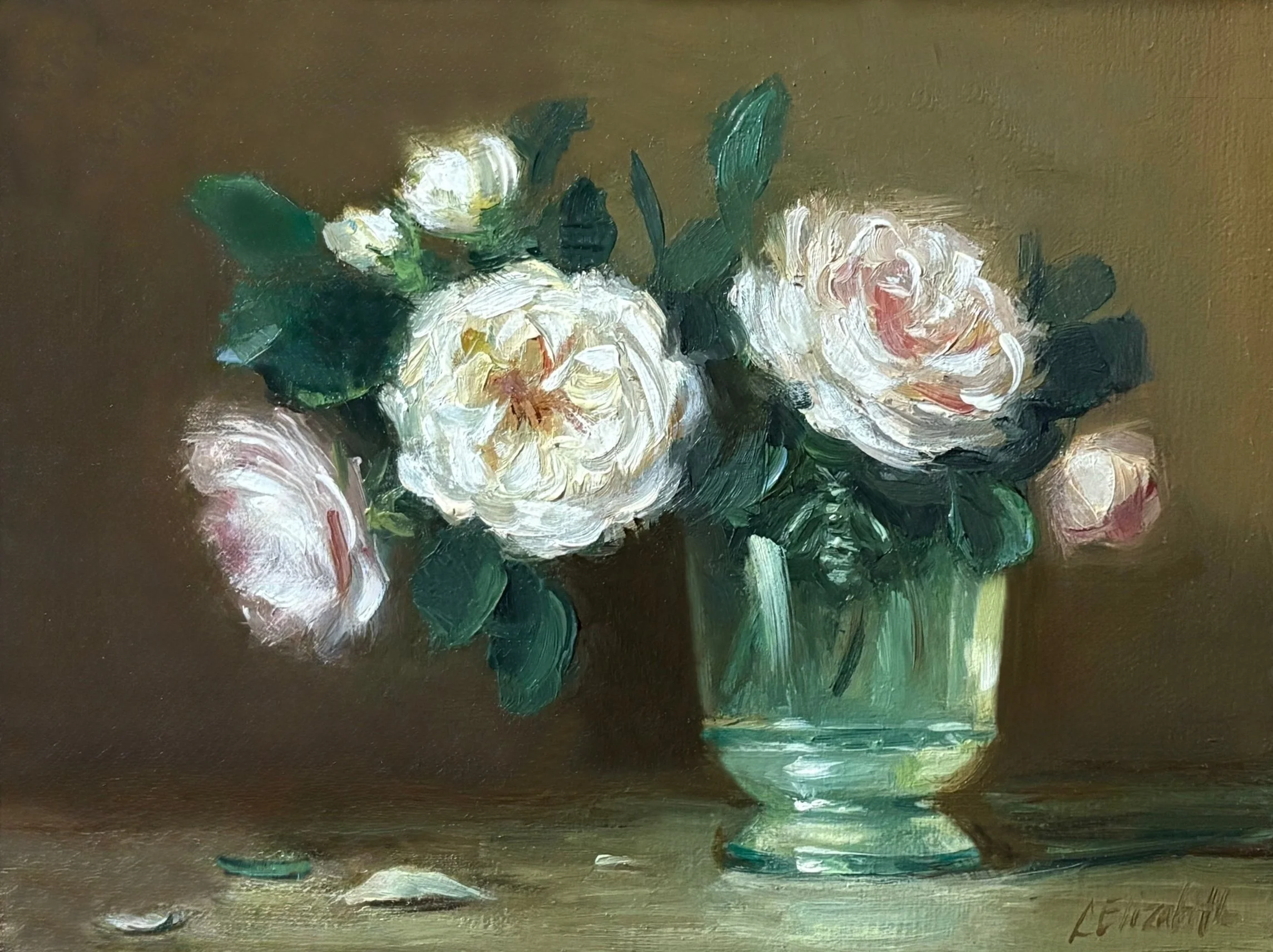 Garden Roses in Gucci Glass, Fine Art Print 8"x10"