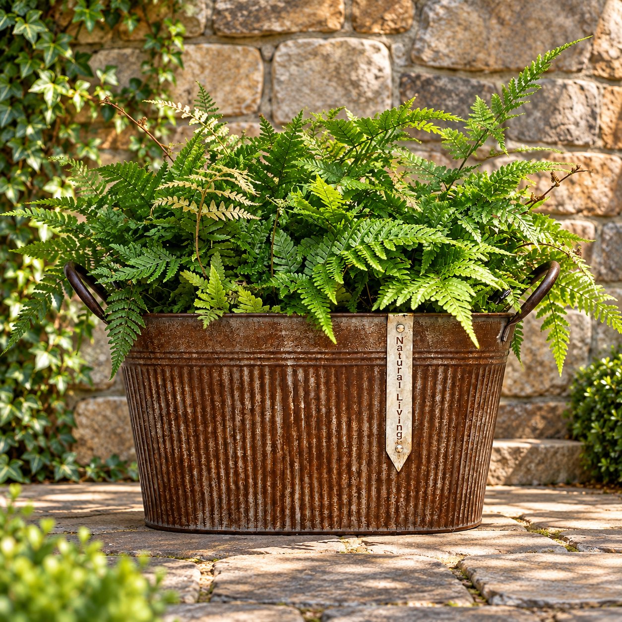 Rustic Natural Living Fern Planter.png