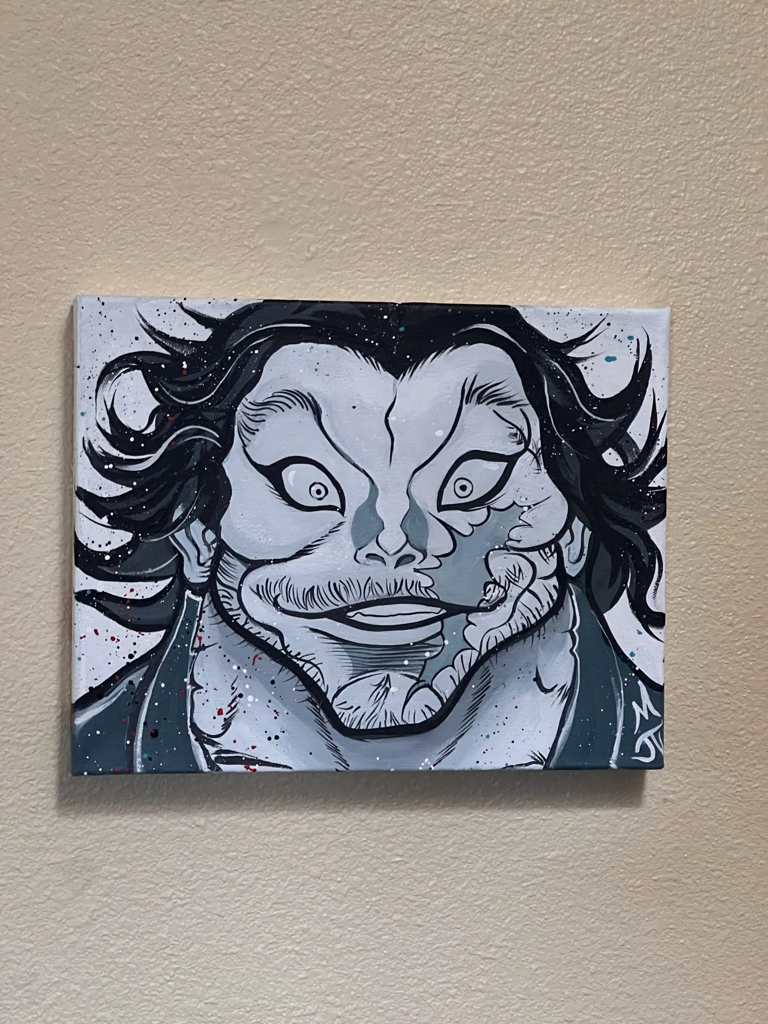 Baki Hanma - 14x11 inches 2023 Acrylic paint on canvas with resin overlay