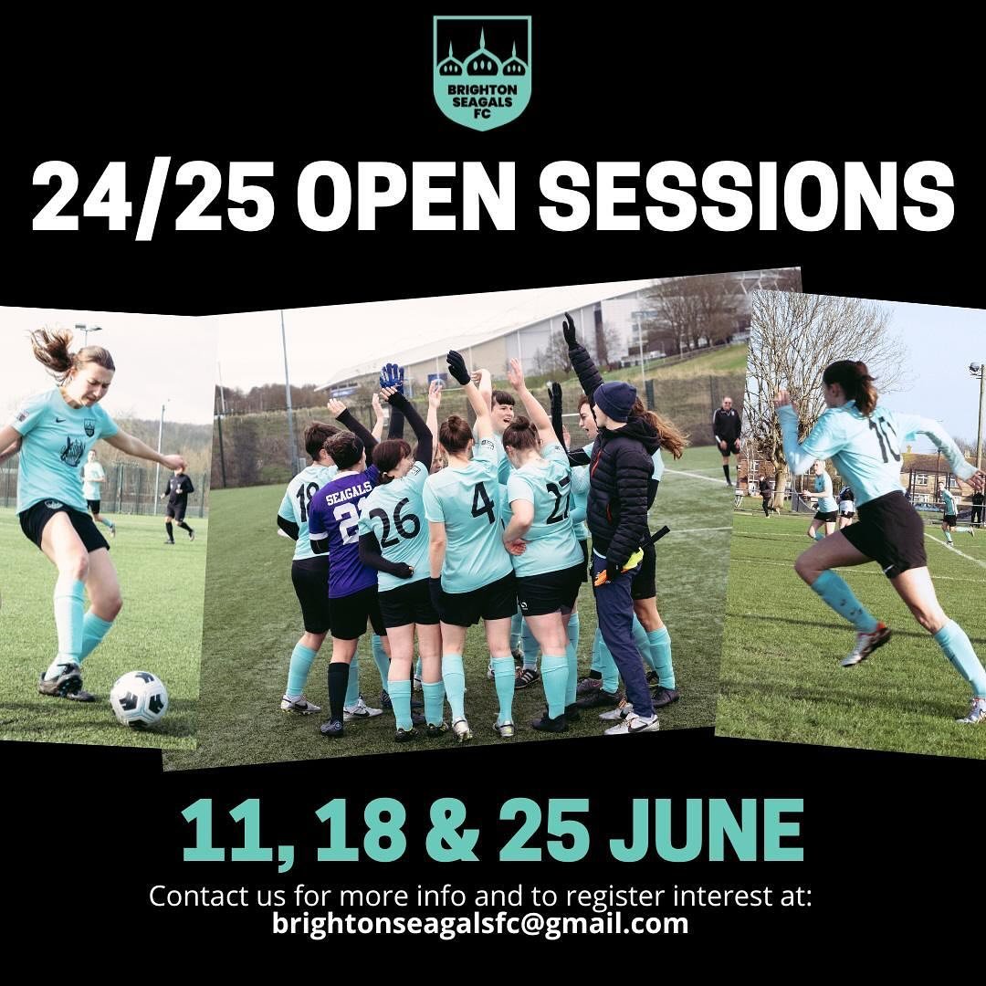 LOOKING TO JOIN A NEW TEAM? 🤩

We&rsquo;re hosting three open training sessions in June for players interested in joining our 24/25 league squad.

🗓 11th / 18th / 25th June
🔗 Register your interest via the link our bio
📧 brightonseagalsfc@gmail.c