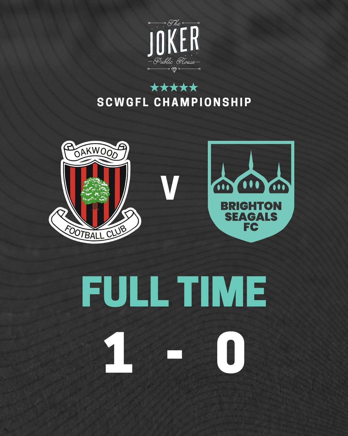23/03/2025 - RESULT

1️⃣ Oakwood 
0️⃣ Brighton Seagals

🏆 SCWGFL