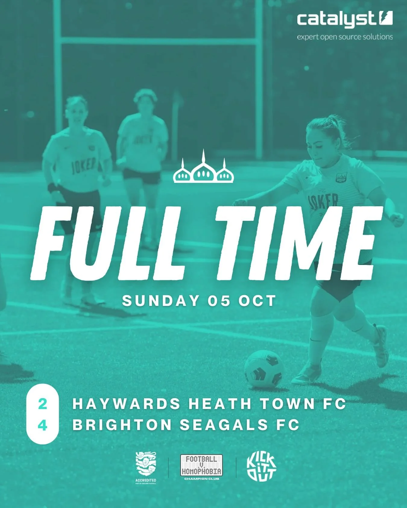 05/10/25 RESULT

2️⃣ Haywards Heath Town
4️⃣ Brighton Seagals FC

⚽️ Phoebe x2, Elena, Jasia
🅰️ Mon, Phoebe