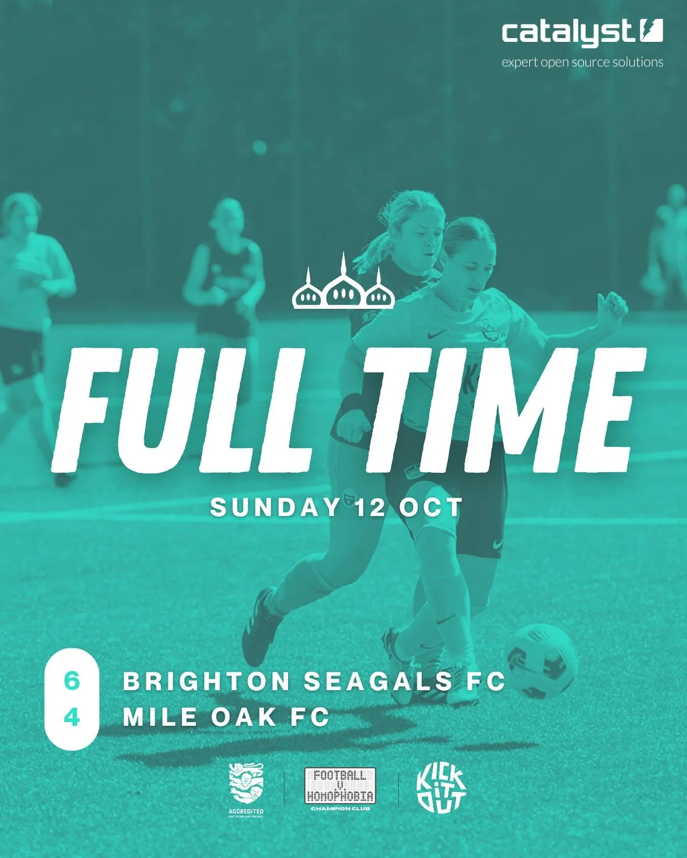 12/10/25 RESULT

6️⃣ Brighton Seagals FC
4️⃣ Mile Oak FC

⚽️ Ash x2, Jasia, Elena, Phoebe x2
🅰️ Jasia, Amber, Phoebe, Ash