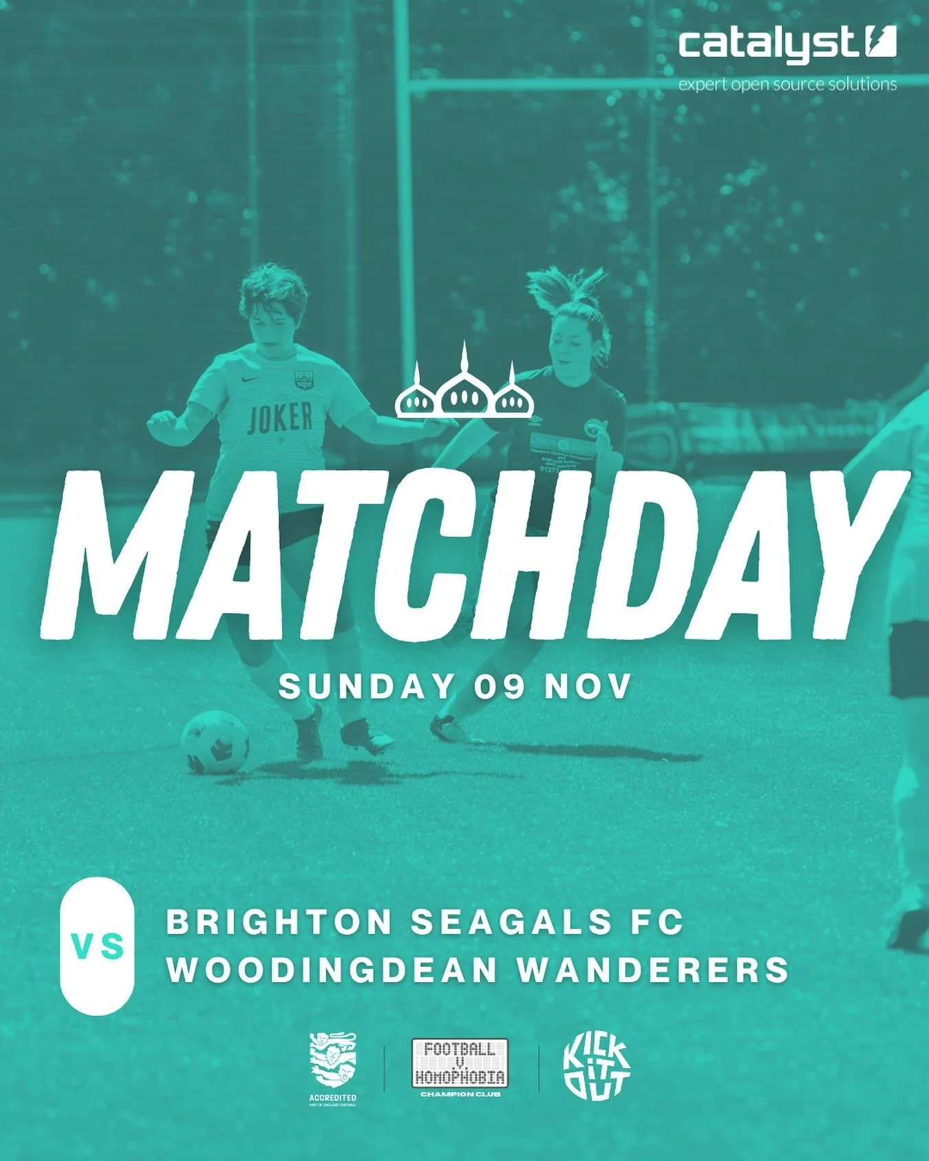🏆 09/11/25 LEAGUE CUP MATCHDAY 🏆

🆚 Woodingdean Wanderers FC
🏟 Home - Cardinal Newman School, Hove
⏰ KO 2pm
🏆 SCWGFL Challenge Cup

Thanks to our team sponsors:
⚽️🤝 Catalyst
👕🤝 @the.joker.brighton