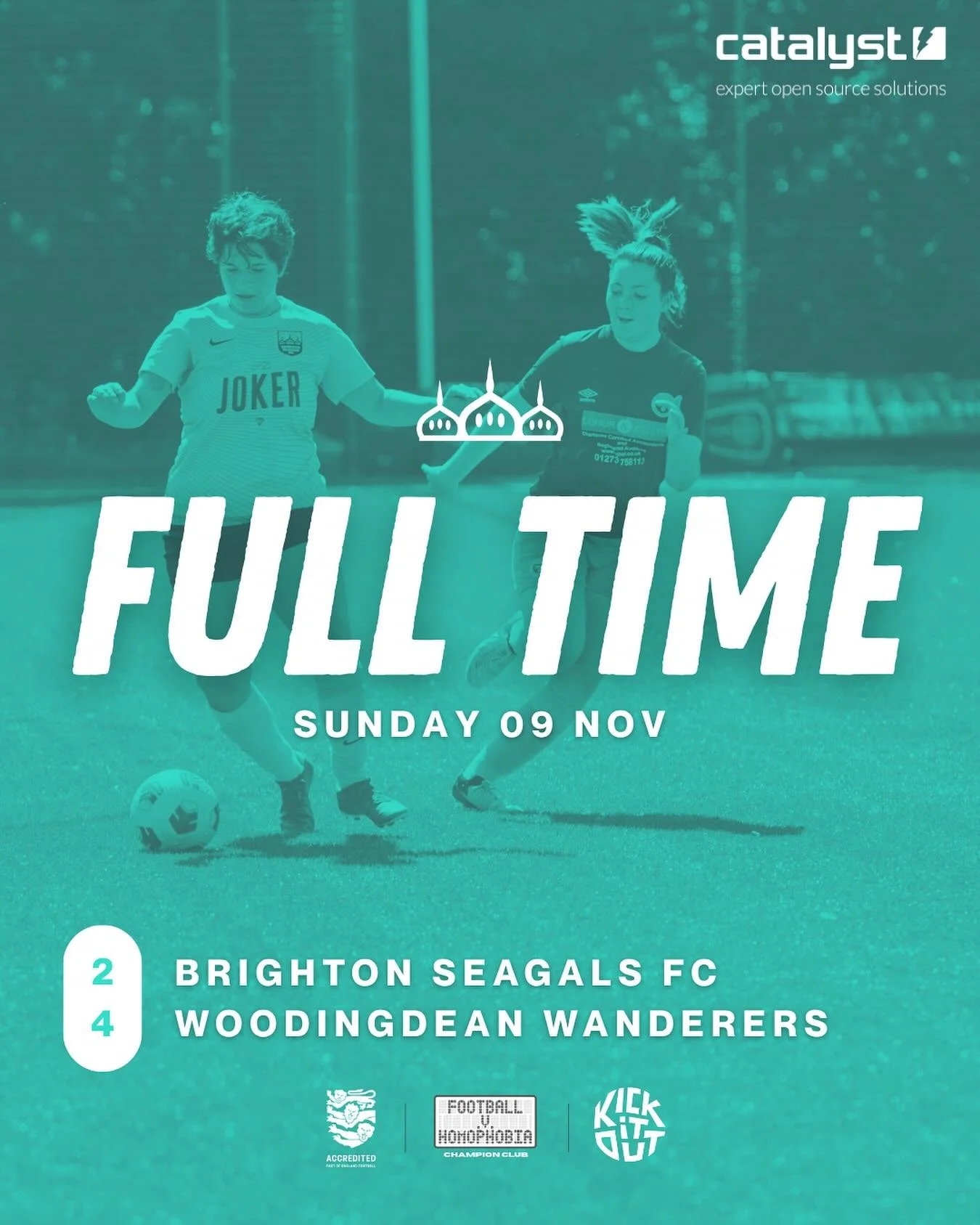 09/11/25 RESULT

2️⃣ Brighton Seagals FC
4️⃣ Woodingdean Wanderers

⚽️ Ash, Jasia
🅰️ Jasia
